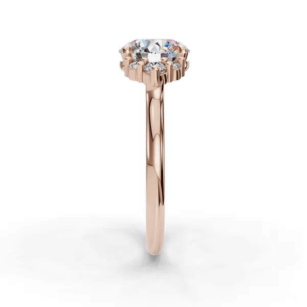 18K Rose Gold Round Engagement Ring Setting Image 3 SVS Fine Jewelry Oceanside, NY