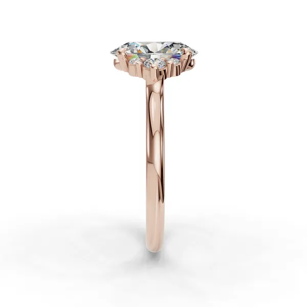 18K Rose Gold Oval Engagement Ring Setting Image 3 SVS Fine Jewelry Oceanside, NY