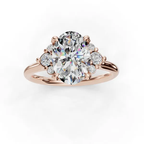 18K Rose Gold Oval Engagement Ring Setting Image 4 SVS Fine Jewelry Oceanside, NY