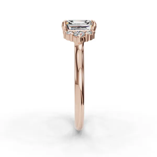 18K Rose Gold Asscher Engagement Ring Setting Image 3 SVS Fine Jewelry Oceanside, NY