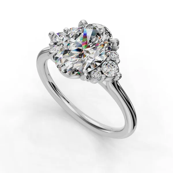 18K White Gold Oval Engagement Ring Setting SVS Fine Jewelry Oceanside, NY