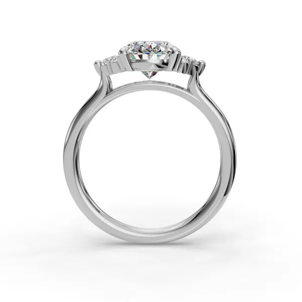18K White Gold Oval Engagement Ring Setting Image 2 SVS Fine Jewelry Oceanside, NY