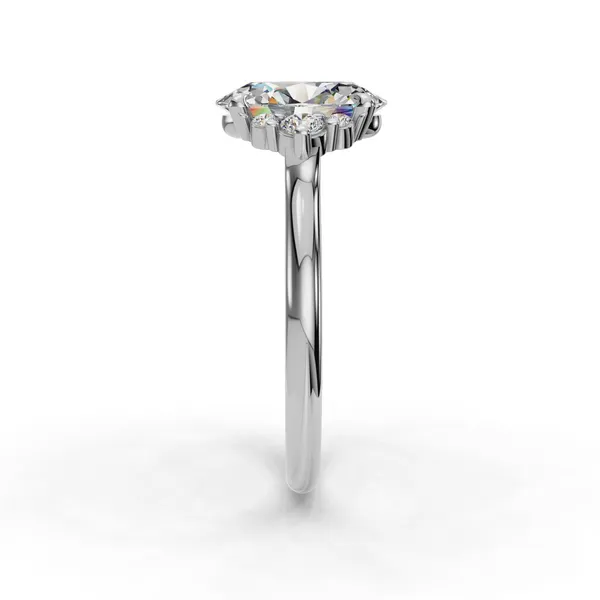 18K White Gold Oval Engagement Ring Setting Image 3 SVS Fine Jewelry Oceanside, NY