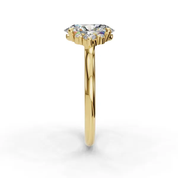18K Yellow Gold Oval Engagement Ring Setting Image 3 SVS Fine Jewelry Oceanside, NY