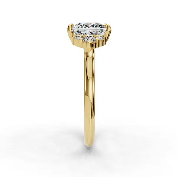 18K Yellow Gold Princess Engagement Ring Setting Image 3 SVS Fine Jewelry Oceanside, NY