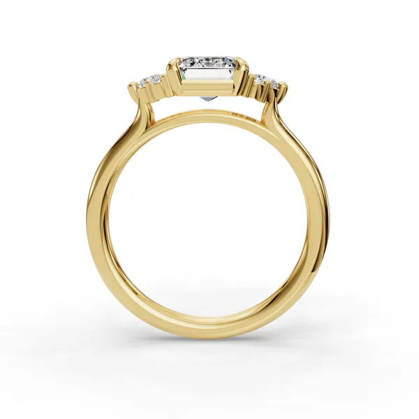 18K Yellow Gold Emerald Engagement Ring Setting Image 2 SVS Fine Jewelry Oceanside, NY