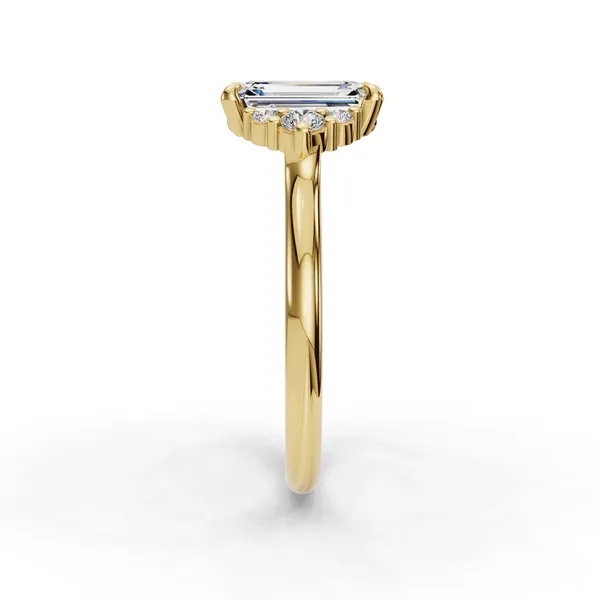 18K Yellow Gold Emerald Engagement Ring Setting Image 3 SVS Fine Jewelry Oceanside, NY