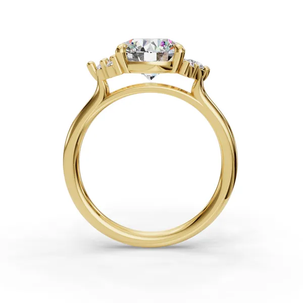 18K Yellow Gold Round Engagement Ring Setting Image 2 SVS Fine Jewelry Oceanside, NY