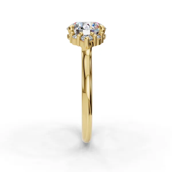 18K Yellow Gold Round Engagement Ring Setting Image 3 SVS Fine Jewelry Oceanside, NY