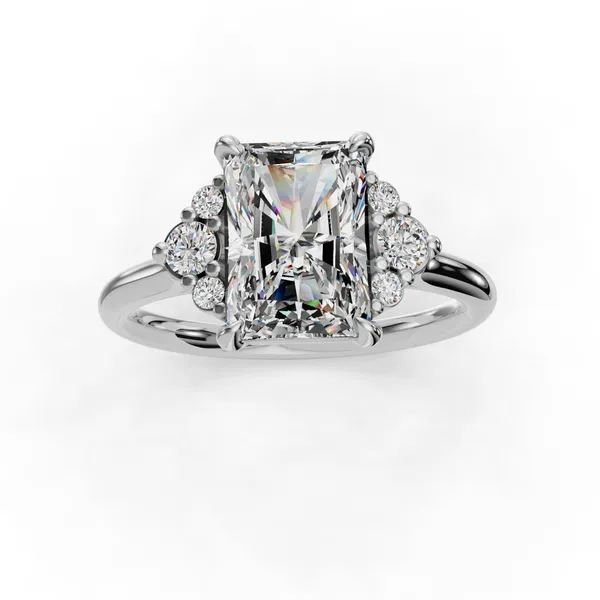 Platinum Radiant Engagement Ring Setting Image 4 SVS Fine Jewelry Oceanside, NY