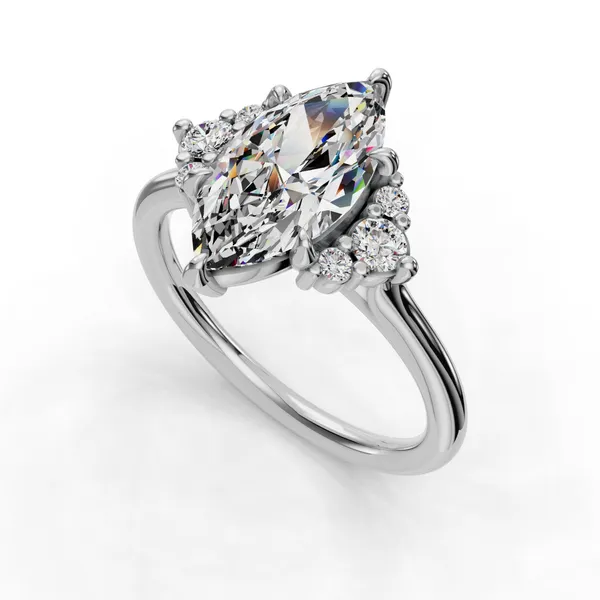 Platinum Marquise Engagement Ring Setting SVS Fine Jewelry Oceanside, NY