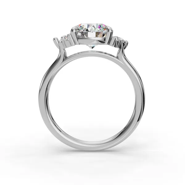 Platinum Round Engagement Ring Setting Image 2 SVS Fine Jewelry Oceanside, NY