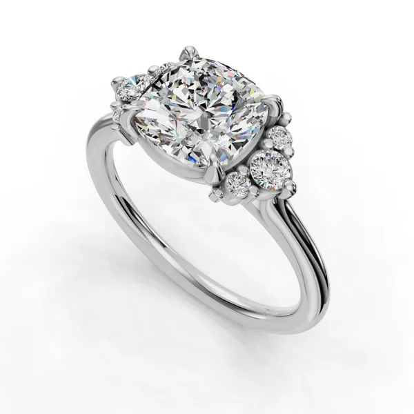 Platinum Cushion Engagement Ring Setting SVS Fine Jewelry Oceanside, NY