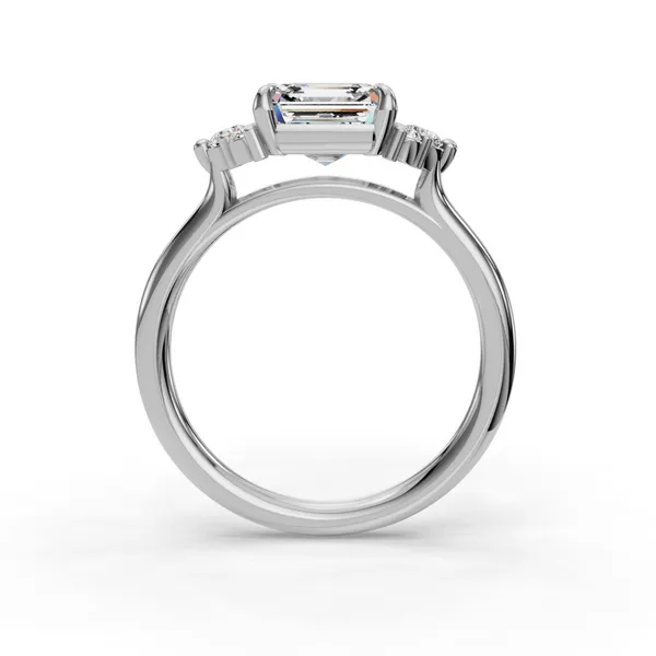Platinum Asscher Engagement Ring Setting Image 2 SVS Fine Jewelry Oceanside, NY