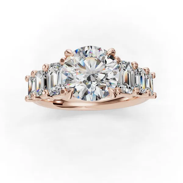 14K Rose Gold Round Engagement Ring Setting Image 4 SVS Fine Jewelry Oceanside, NY