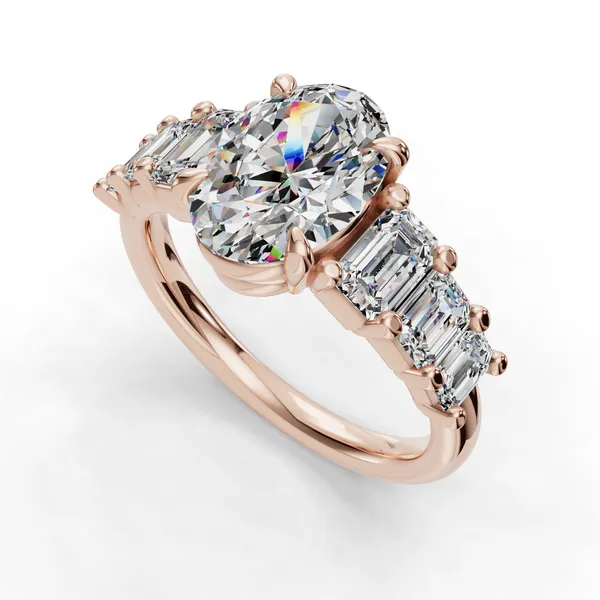 14K Rose Gold Oval Engagement Ring Setting SVS Fine Jewelry Oceanside, NY