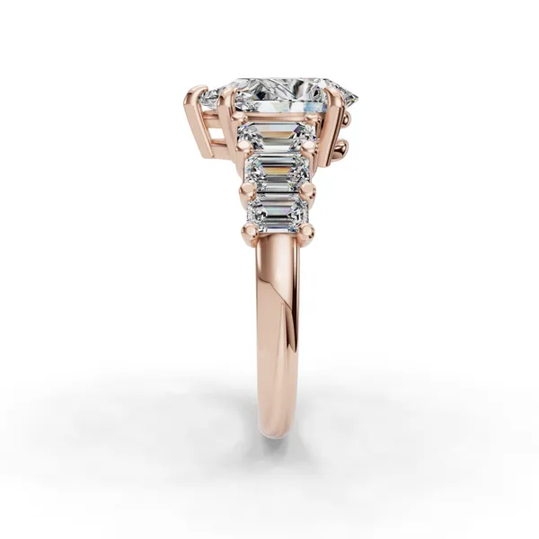 14K Rose Gold Pear Engagement Ring Setting Image 3 SVS Fine Jewelry Oceanside, NY