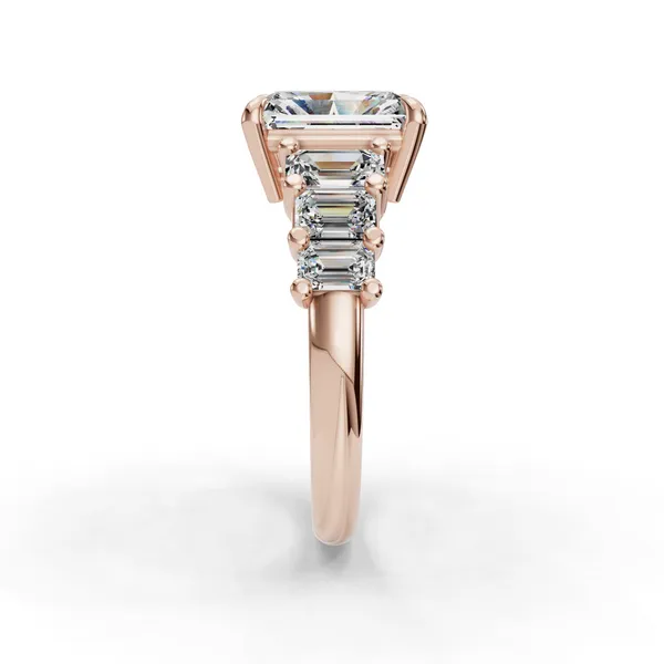 14K Rose Gold Radiant Engagement Ring Setting Image 3 SVS Fine Jewelry Oceanside, NY