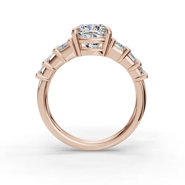 14K Rose Gold Cushion Engagement Ring Setting Image 2 SVS Fine Jewelry Oceanside, NY