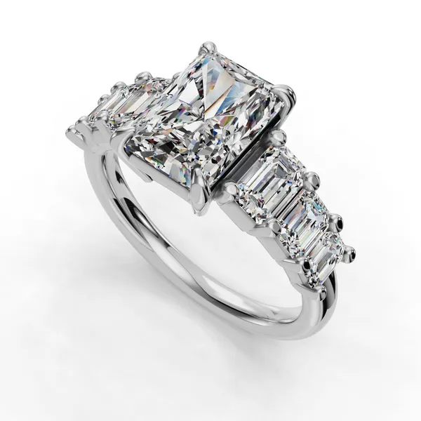 14K White Gold Radiant Engagement Ring Setting SVS Fine Jewelry Oceanside, NY