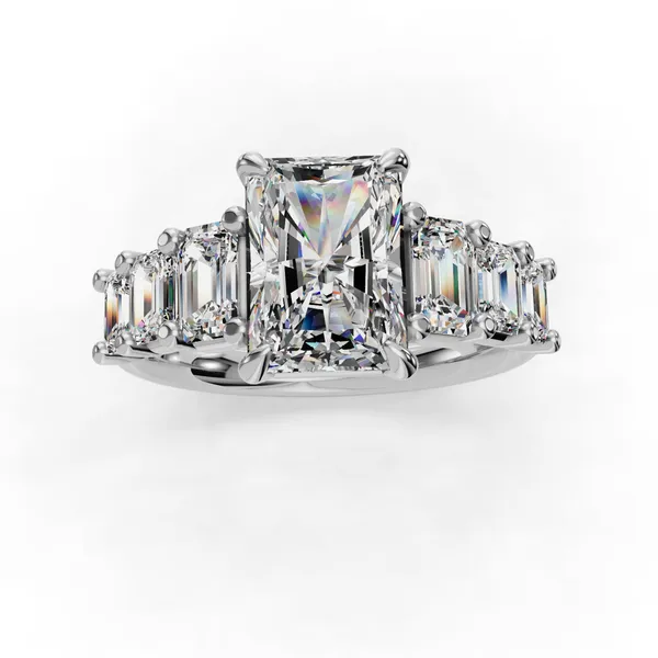 14K White Gold Radiant Engagement Ring Setting Image 4 SVS Fine Jewelry Oceanside, NY