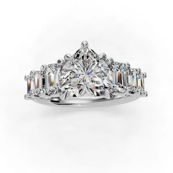 14K White Gold Heart Engagement Ring Setting Image 4 SVS Fine Jewelry Oceanside, NY