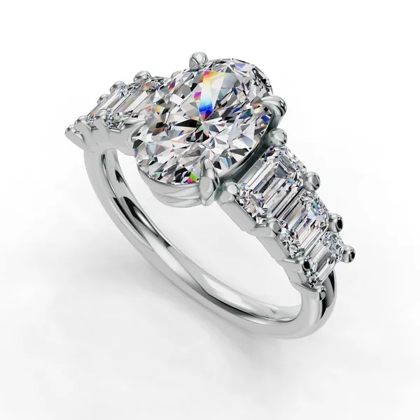 14K White Gold Oval Engagement Ring Setting SVS Fine Jewelry Oceanside, NY