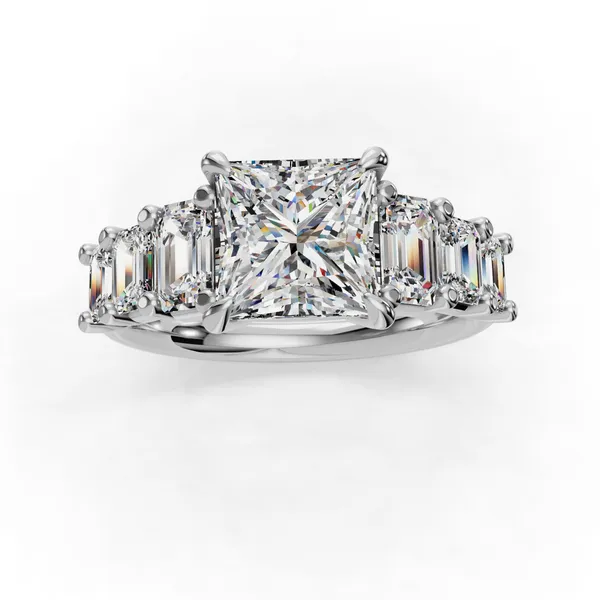 14K White Gold Princess Engagement Ring Setting Image 4 SVS Fine Jewelry Oceanside, NY