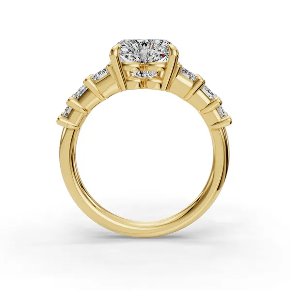 14K Yellow Gold Heart Engagement Ring Setting Image 2 SVS Fine Jewelry Oceanside, NY