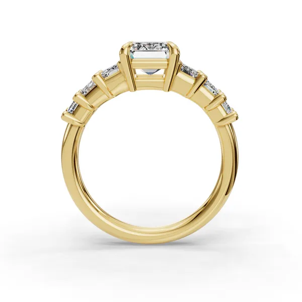 14K Yellow Gold Emerald Engagement Ring Setting Image 2 SVS Fine Jewelry Oceanside, NY