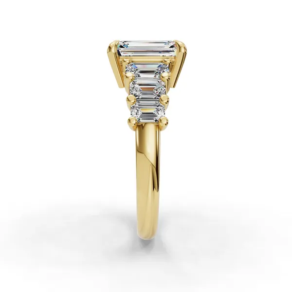 14K Yellow Gold Emerald Engagement Ring Setting Image 3 SVS Fine Jewelry Oceanside, NY