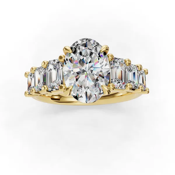 14K Yellow Gold Oval Engagement Ring Setting Image 4 SVS Fine Jewelry Oceanside, NY