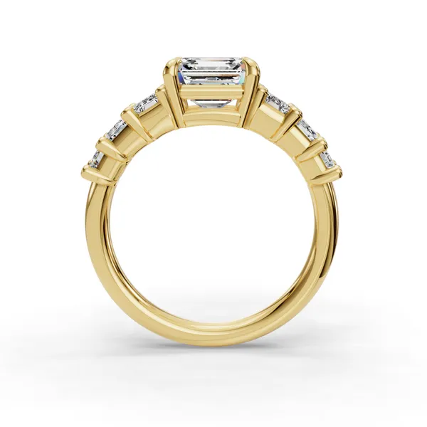 14K Yellow Gold Asscher Engagement Ring Setting Image 2 SVS Fine Jewelry Oceanside, NY