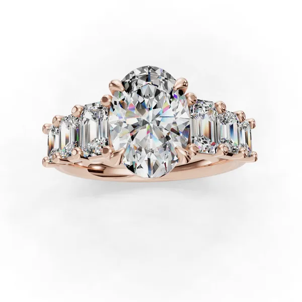 18K Rose Gold Oval Engagement Ring Setting Image 4 SVS Fine Jewelry Oceanside, NY