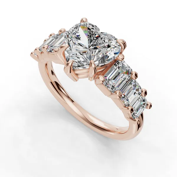 18K Rose Gold Heart Engagement Ring Setting SVS Fine Jewelry Oceanside, NY