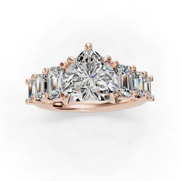 18K Rose Gold Heart Engagement Ring Setting Image 4 SVS Fine Jewelry Oceanside, NY
