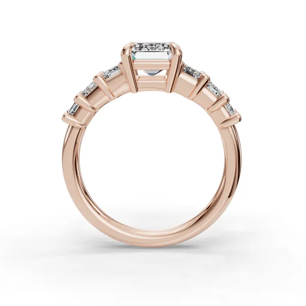 18K Rose Gold Emerald Engagement Ring Setting Image 2 SVS Fine Jewelry Oceanside, NY