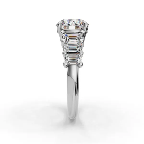 18K White Gold Round Engagement Ring Setting Image 3 SVS Fine Jewelry Oceanside, NY