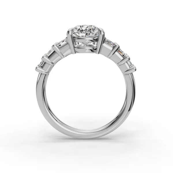 18K White Gold Pear Engagement Ring Setting Image 2 SVS Fine Jewelry Oceanside, NY