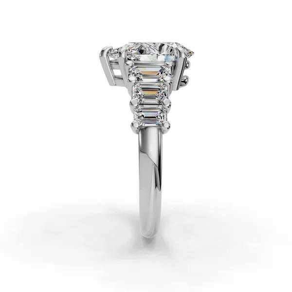 18K White Gold Pear Engagement Ring Setting Image 3 SVS Fine Jewelry Oceanside, NY