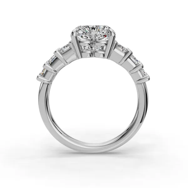 18K White Gold Heart Engagement Ring Setting Image 2 SVS Fine Jewelry Oceanside, NY
