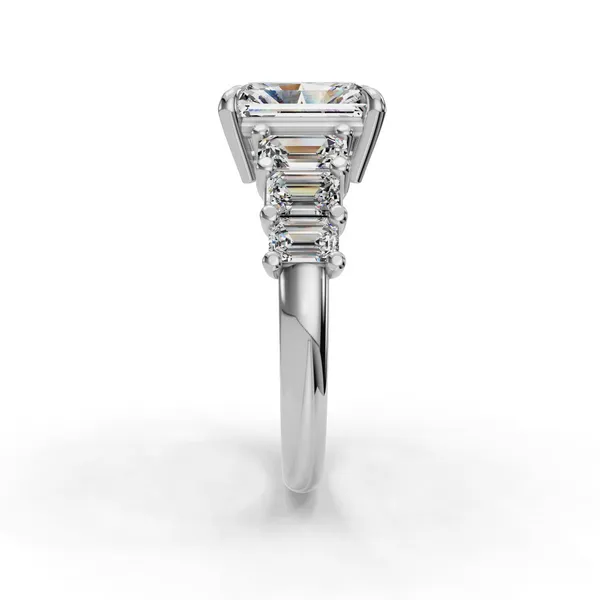 18K White Gold Radiant Engagement Ring Setting Image 3 SVS Fine Jewelry Oceanside, NY
