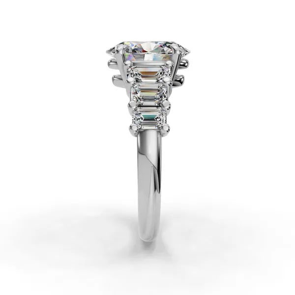 18K White Gold Oval Engagement Ring Setting Image 3 SVS Fine Jewelry Oceanside, NY