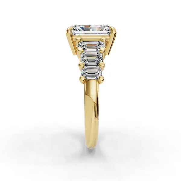 18K Yellow Gold Radiant Engagement Ring Setting Image 3 SVS Fine Jewelry Oceanside, NY