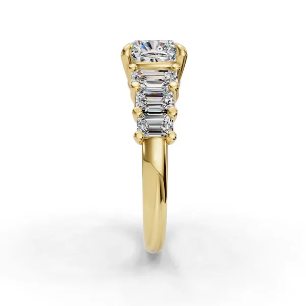 18K Yellow Gold Cushion Engagement Ring Setting Image 3 SVS Fine Jewelry Oceanside, NY