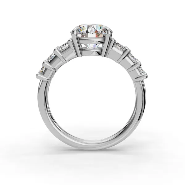 Platinum Round Engagement Ring Setting Image 2 SVS Fine Jewelry Oceanside, NY