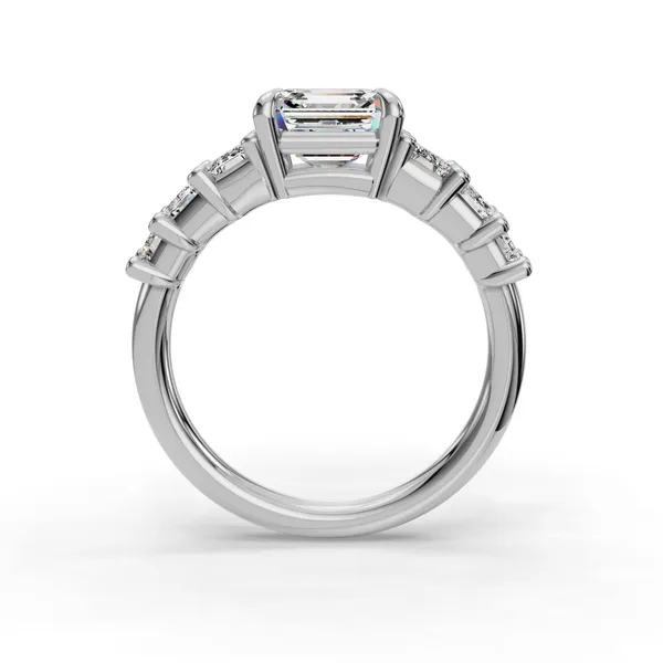 Platinum Asscher Engagement Ring Setting Image 2 SVS Fine Jewelry Oceanside, NY
