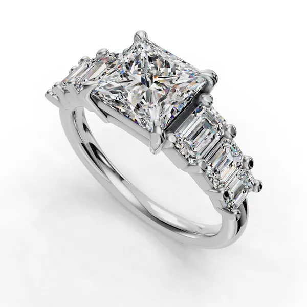 Platinum Princess Engagement Ring Setting SVS Fine Jewelry Oceanside, NY
