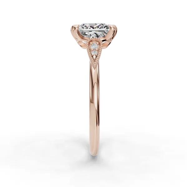 14K Rose Gold Princess Engagement Ring Setting Image 3 SVS Fine Jewelry Oceanside, NY