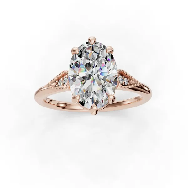 14K Rose Gold Oval Engagement Ring Setting Image 4 SVS Fine Jewelry Oceanside, NY